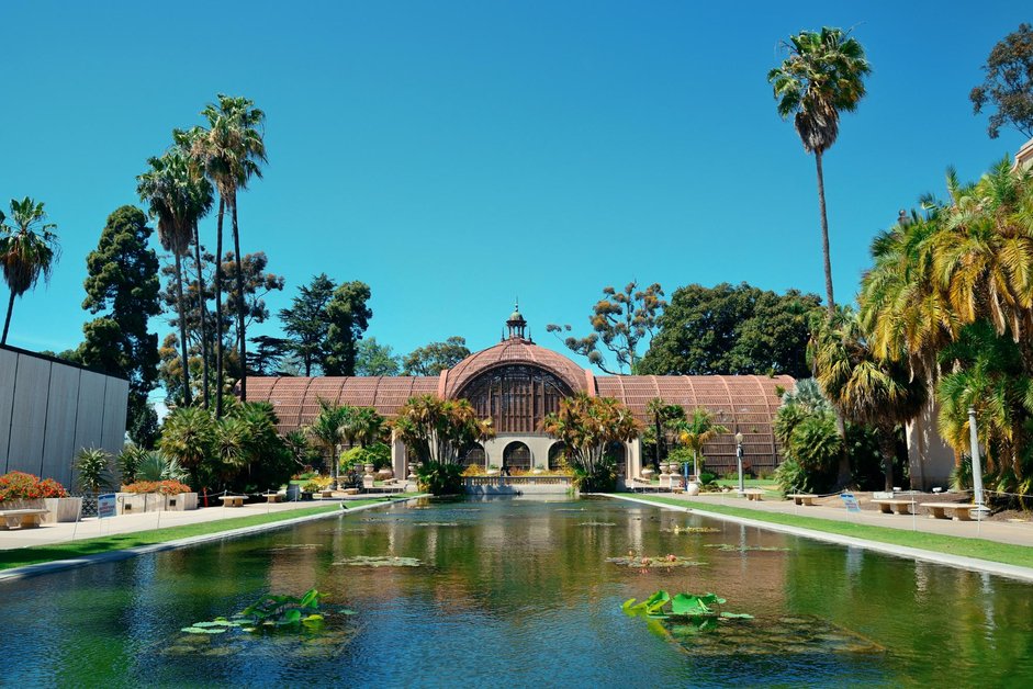 Balboa Park in San Diego with historic buildings and gardens
