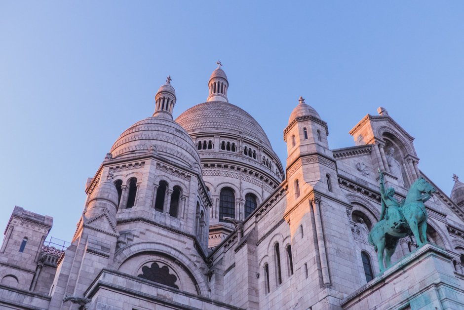 Montmartre neighborhood and Sacré-Cœur Basilica in Paris