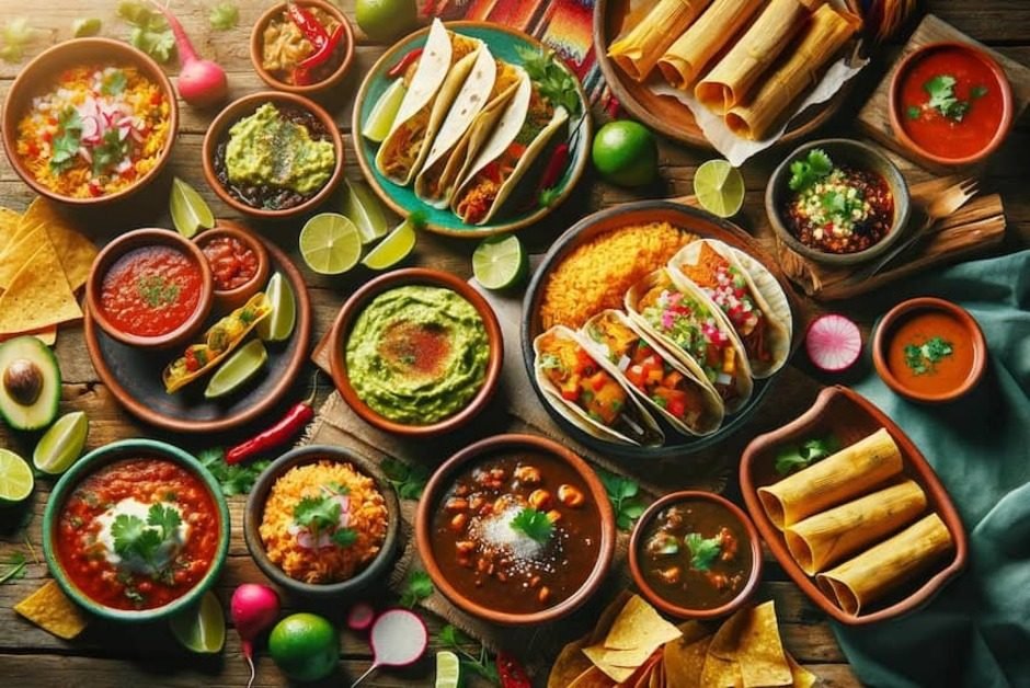 Mexican culture showing nature, food, and traditions