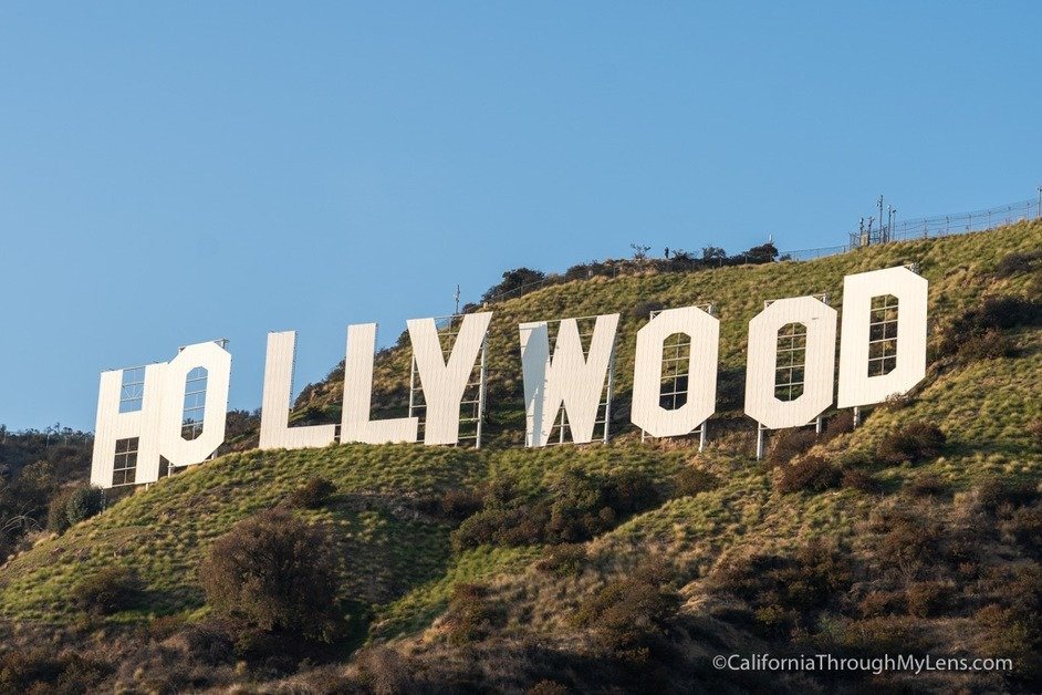 Hollywood Sign viewpoints overlooking Los Angeles city