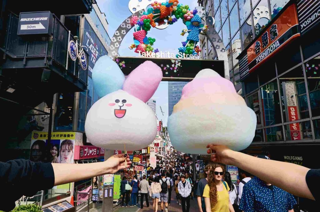 Eat at Harajuku Takeshita Street – enjoying street food and colorful shops in Tokyo